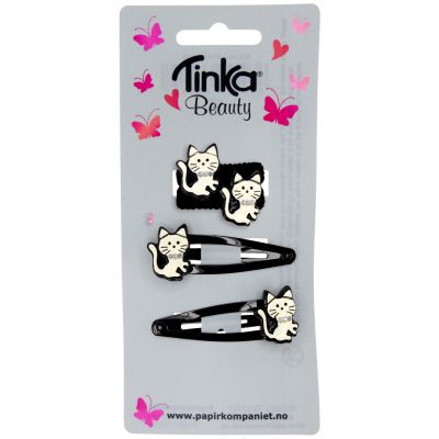 Hårklips/hårstrikk Katt Sort/Hvit Tinka Beauty