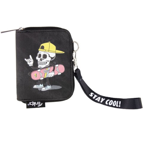 Lommebok Skjelett m/skateboard Tinka