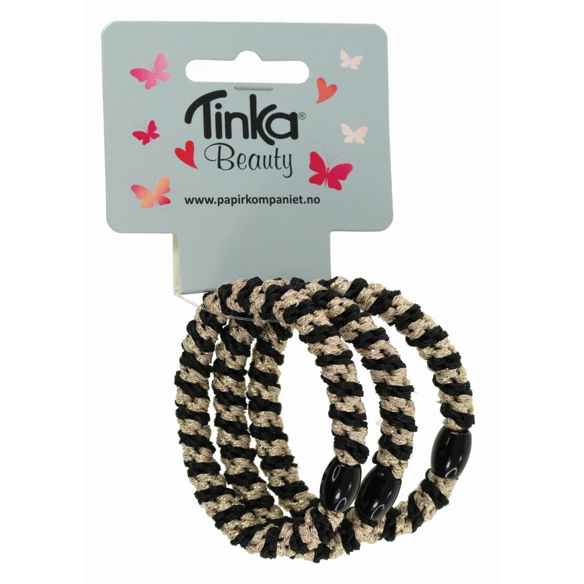 Hårstrikk sort/gull 3 stk