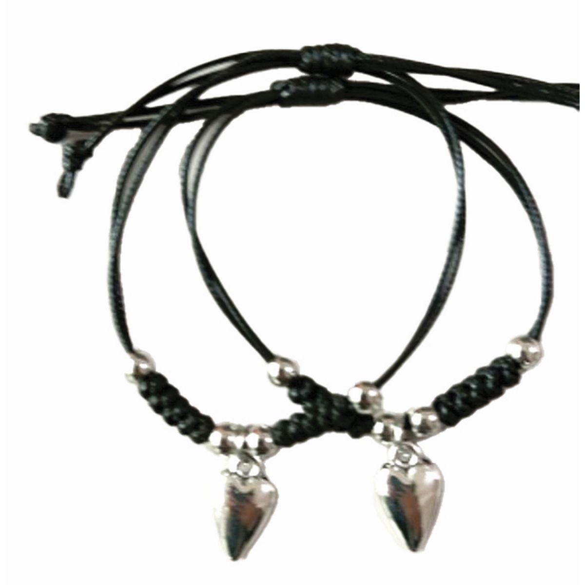 Armbånd 2stk Sort m/hjerter Tinka Best Friends