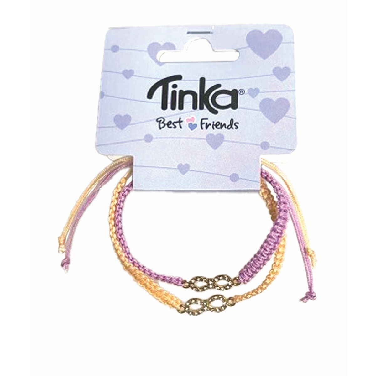 Armbånd 2stk Rosa/Lilla m/stener Tinka
