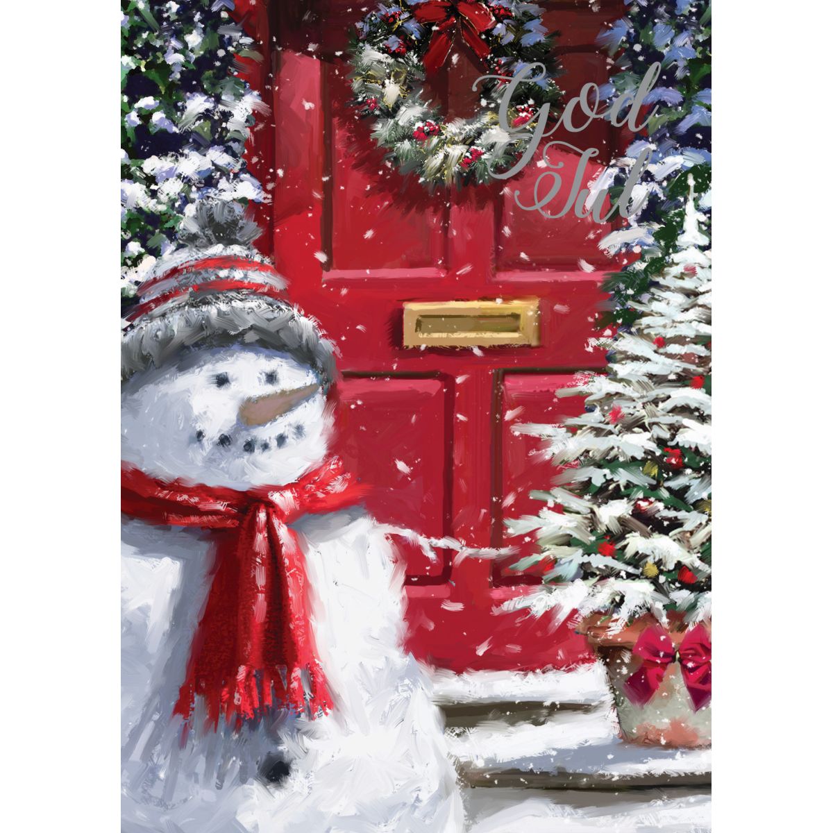 Julekort Dbl 6 pk Snømann