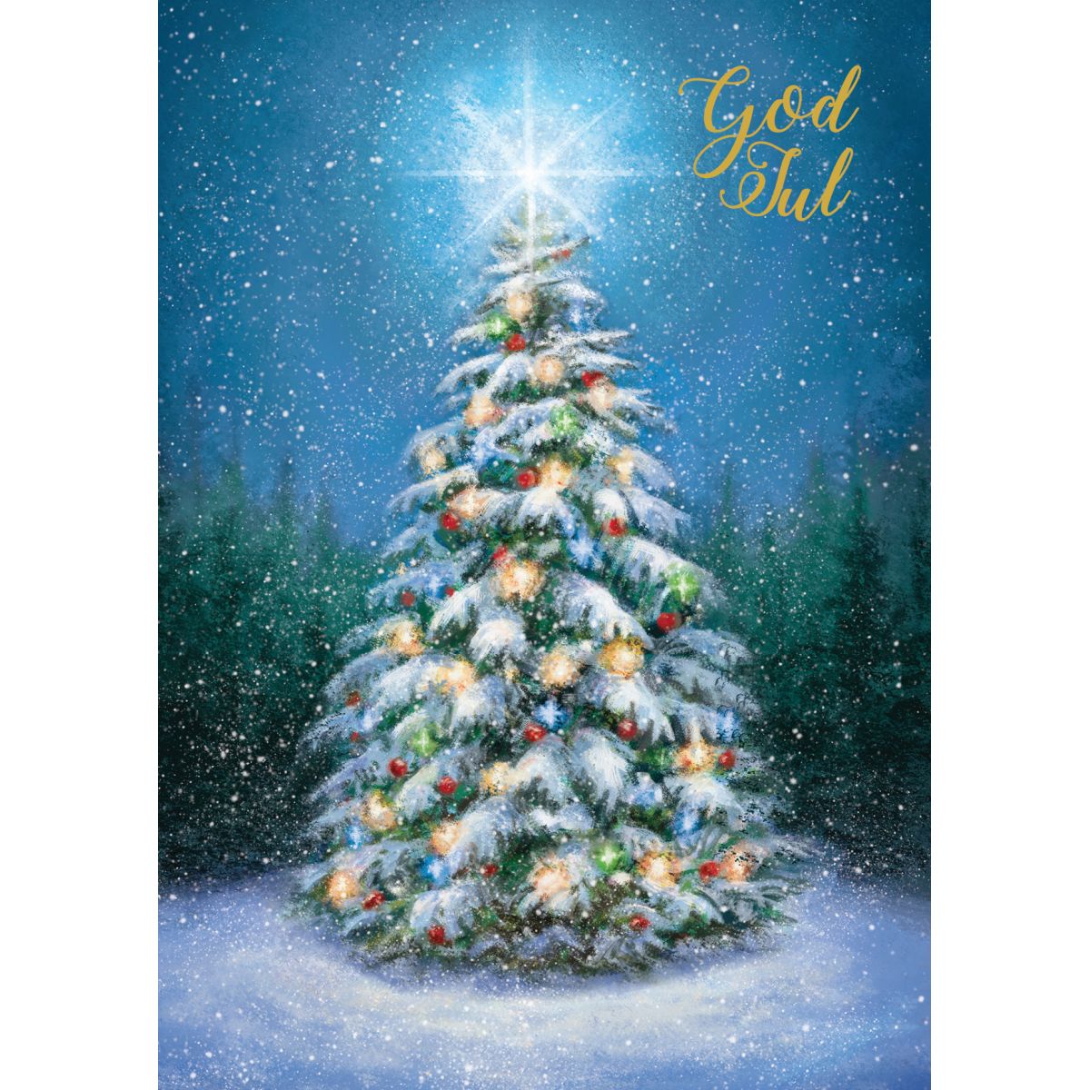 Julekort Dbl 6 pk Juletre