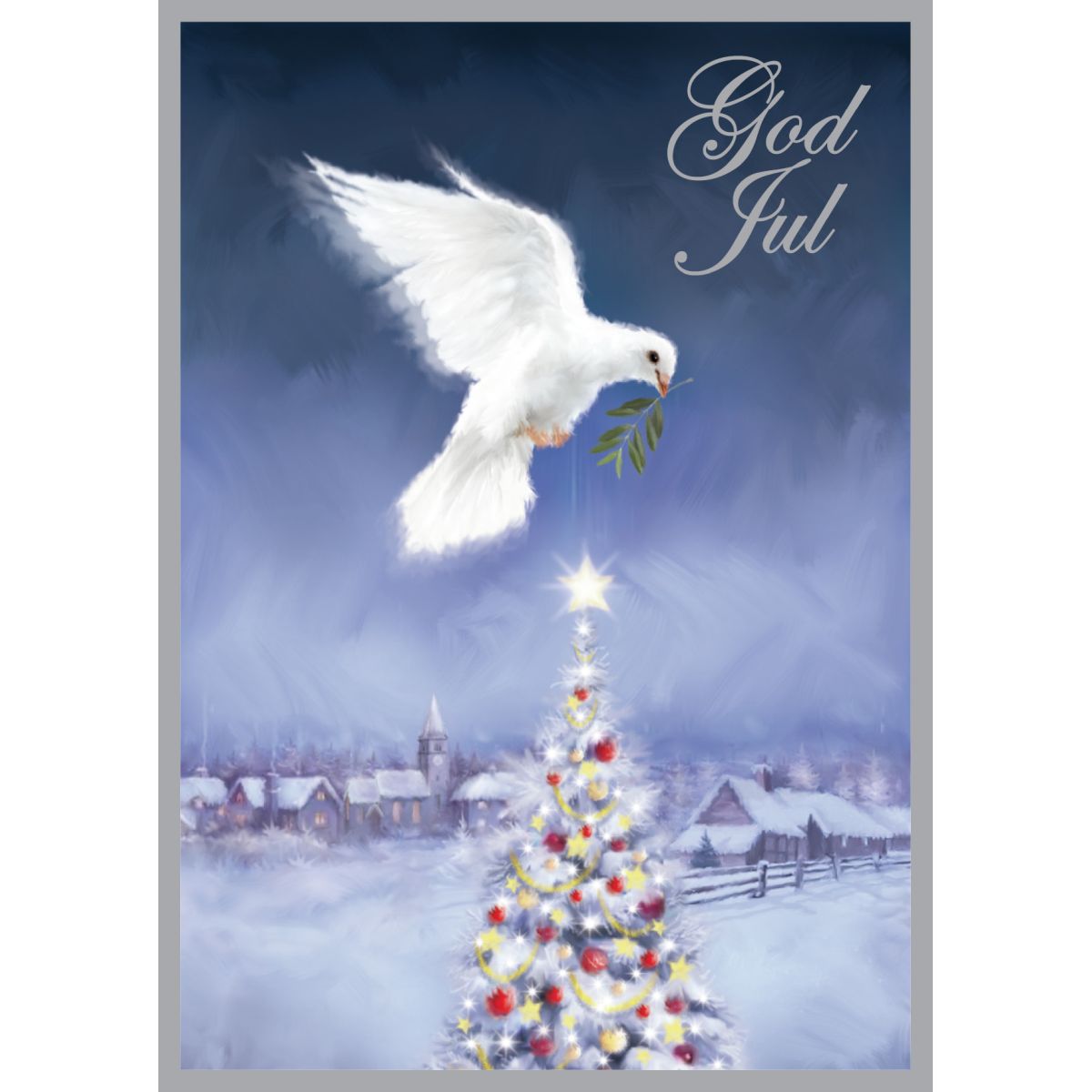 Julekort Dbl 6 pk Due tre