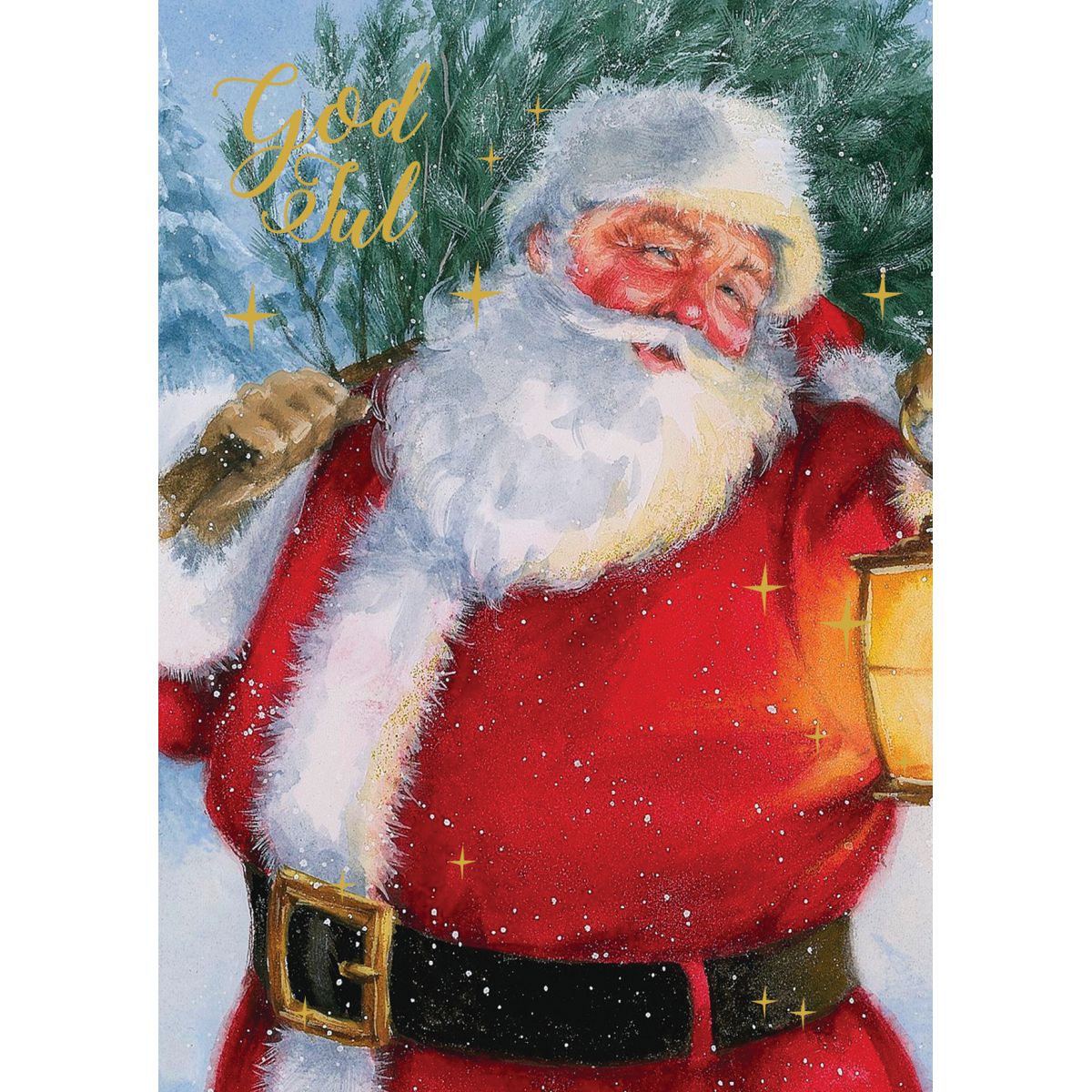 Julekort Dbl 6 pk Nisse