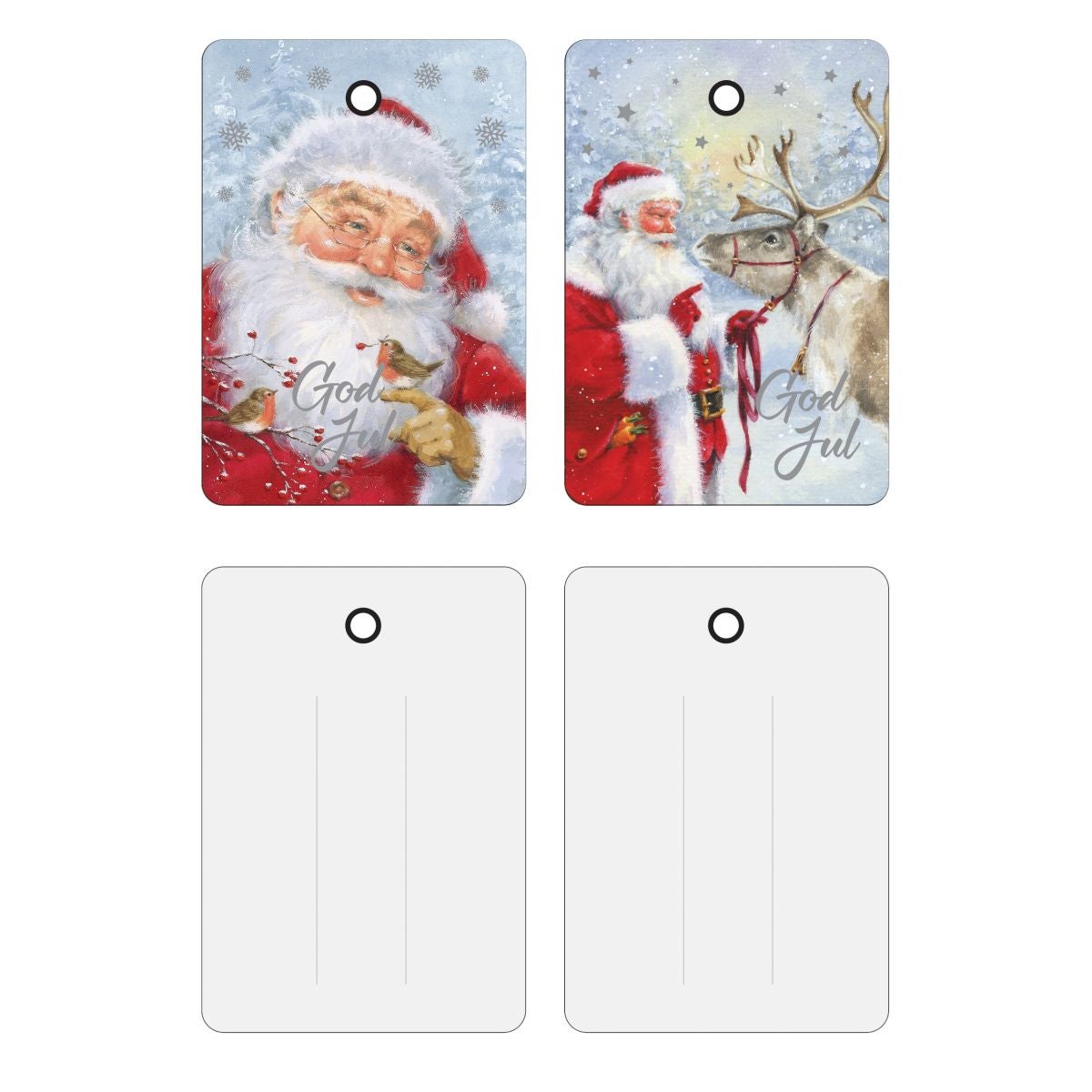 Julemerkelapper 6 pk To motiv Nisse