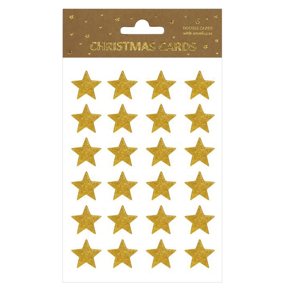 Juleklistremerker 2 Ark Gull Stjerner