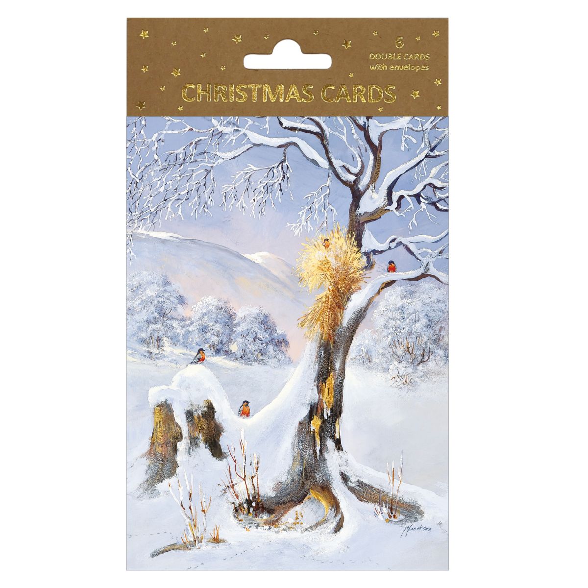 Julekort Dbl 6 pk J.Jacobsen Tre m/nek