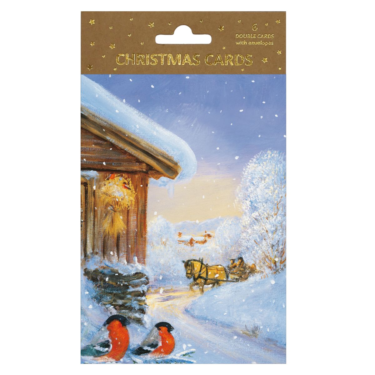 Julekort Dbl 6 pk J.Jacobsen Kanefart Dompap