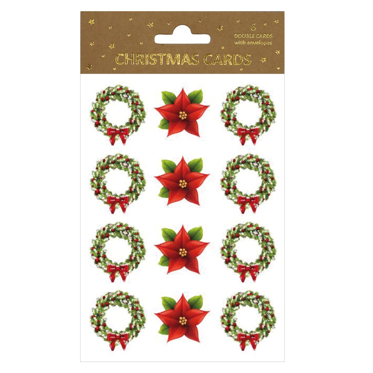 Juleklistremerker 2 Ark Krans Julestjerne