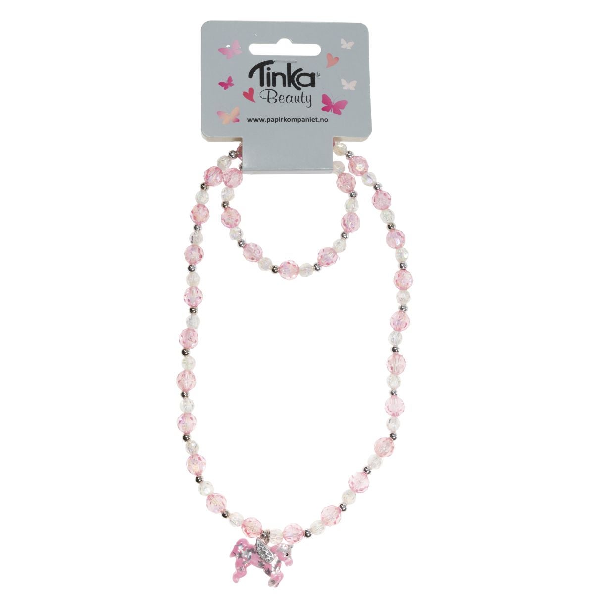 Halskjede m/armbånd Unicorn Rosa Tinka Beauty