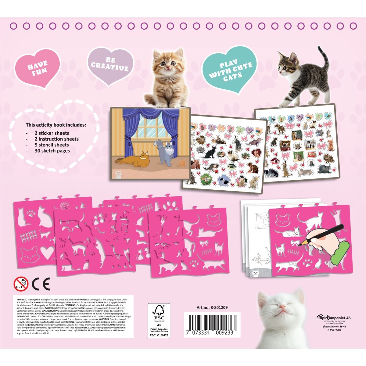 Aktivitetsbok Cats 26x24,5cm Tinka