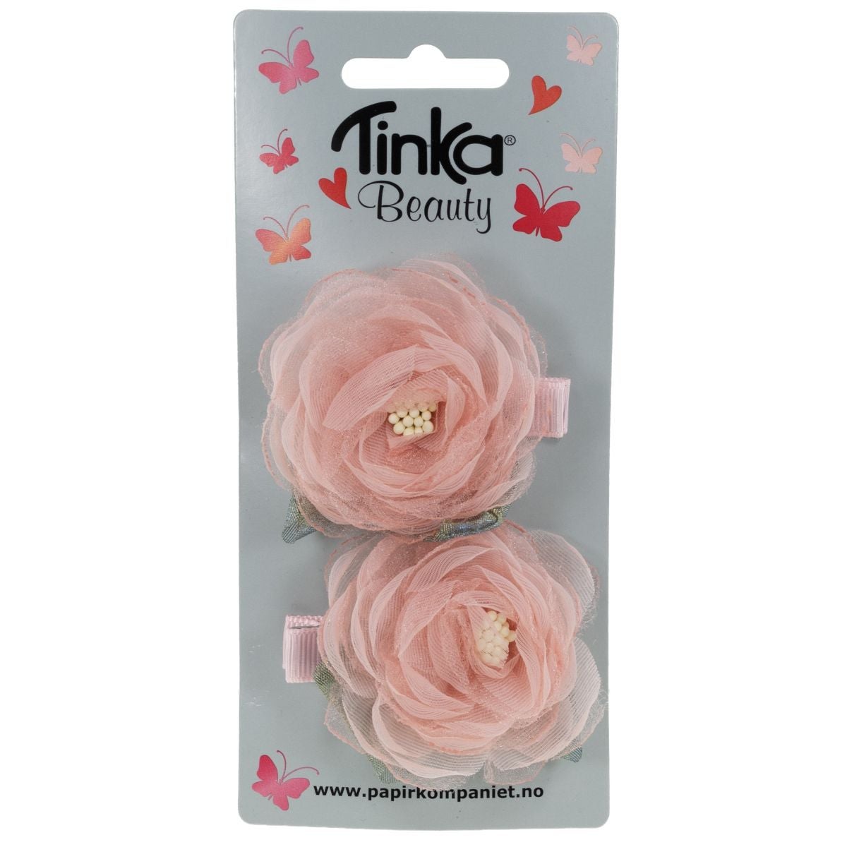 Hårclips 2 stk Blomst Rosa Tinka Beauty