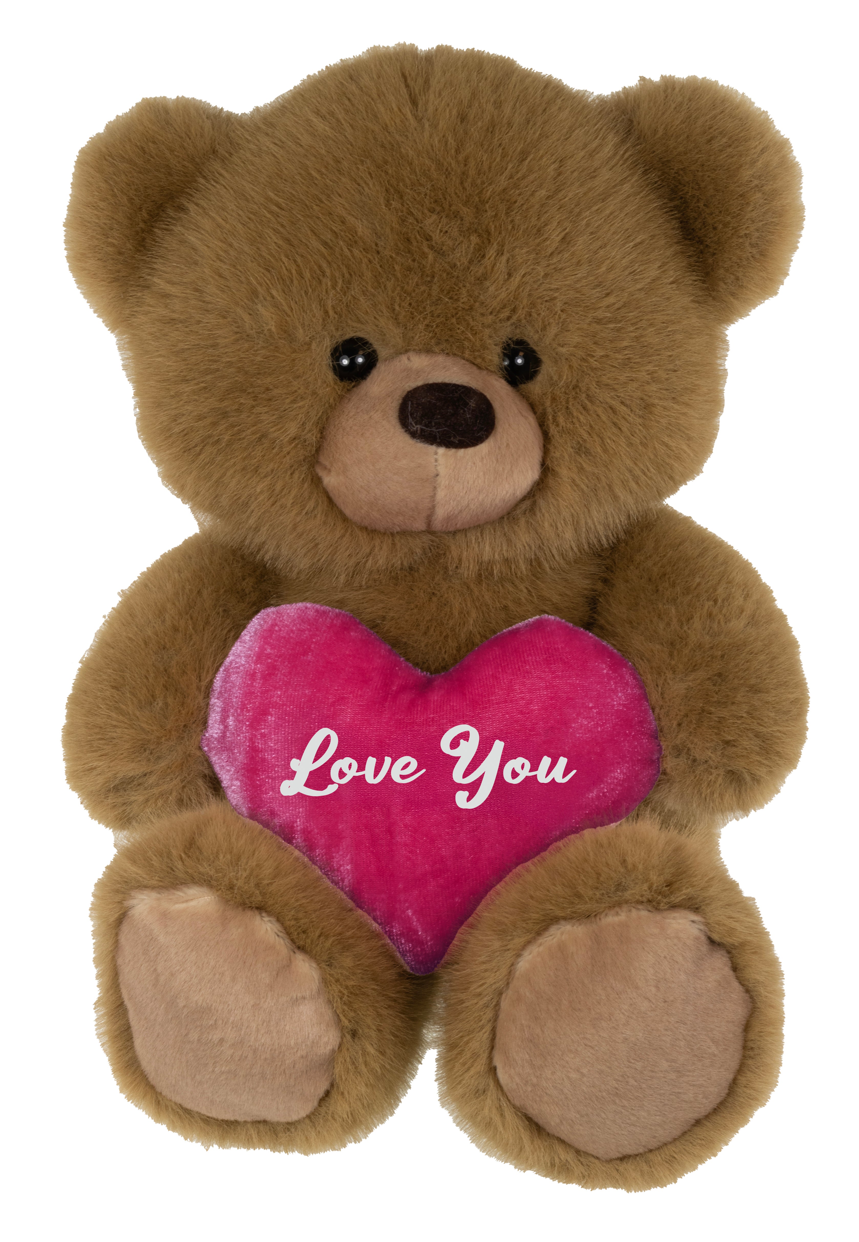 Bamse 23 cm rosa hjerte Love you