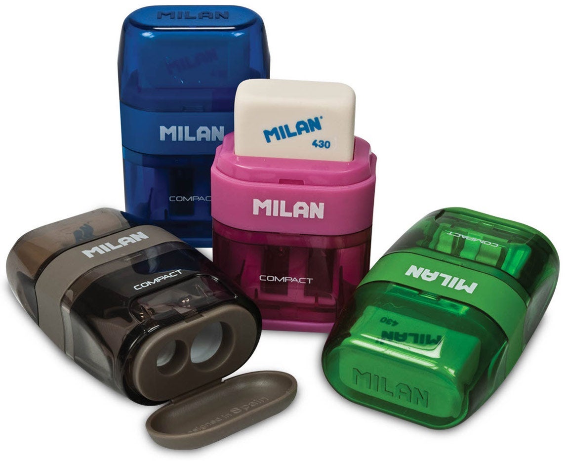 Blyantspisser m/viskelær Compact Touch Trans ass