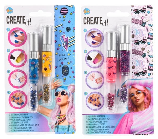 Create It 3-i-1 Neon Neglelakk Penn Ass