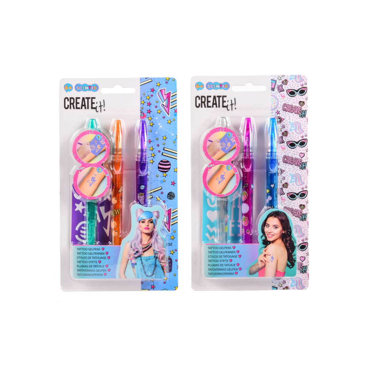 Create It Tattoo Gelpen 3stk & 1 Sjablong