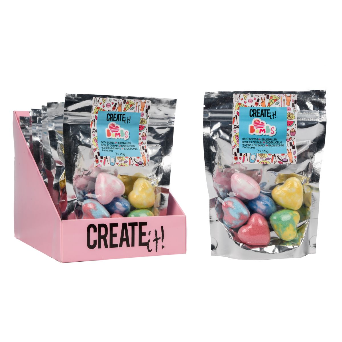 Create It Bath Bomb Mini Hearts 7pk