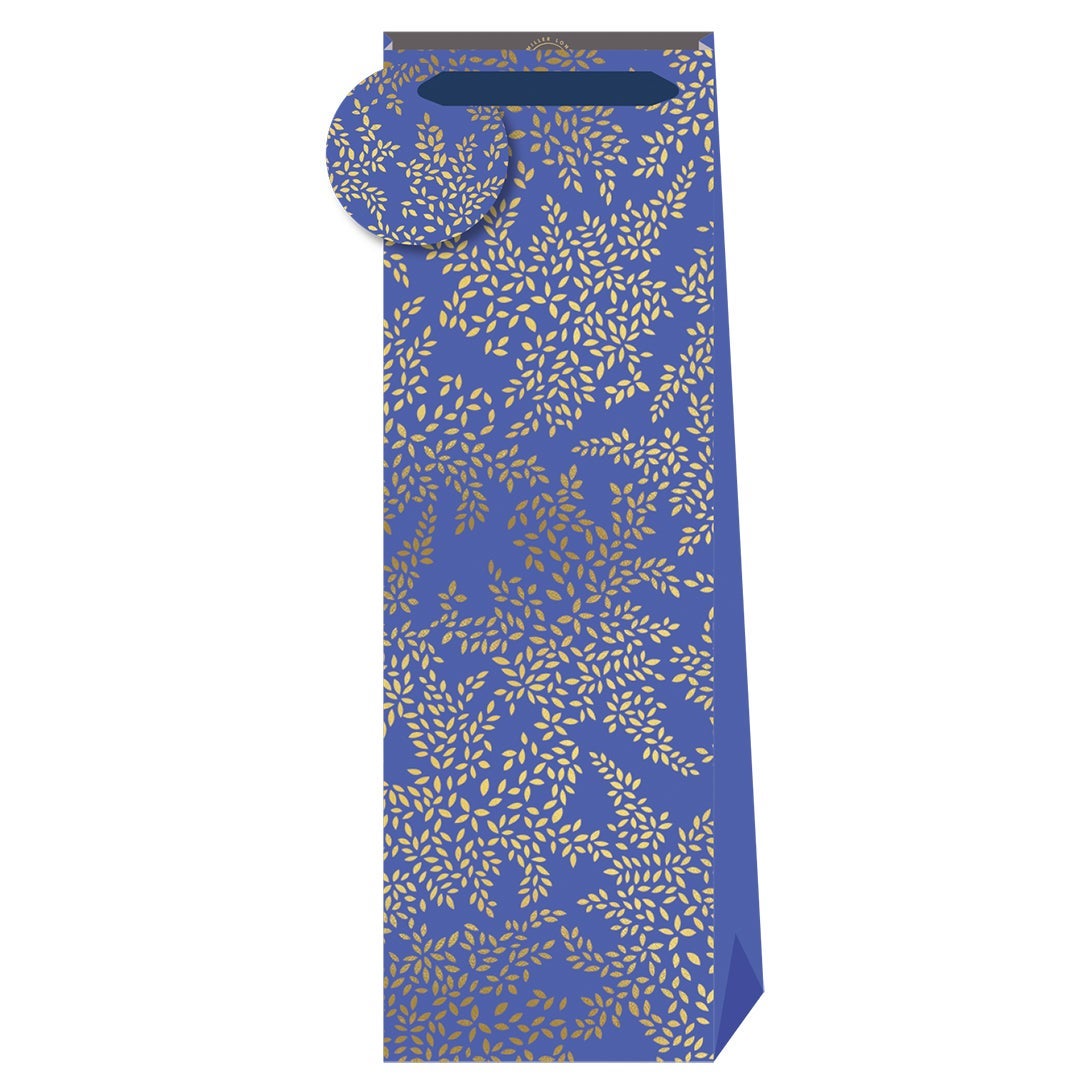 Gavepose Gold Leaves Indigo Flaske