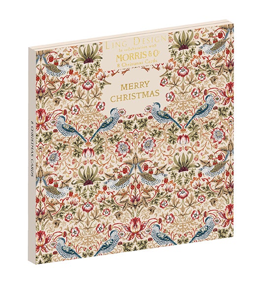 Julekort W Morris Strawberry Thief 8pk