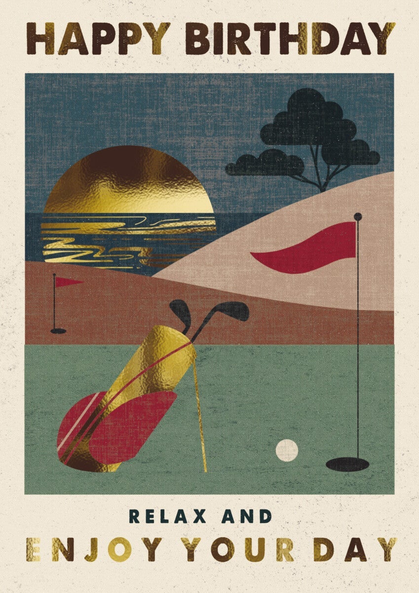 Kort Poster Print Golf at Sunset