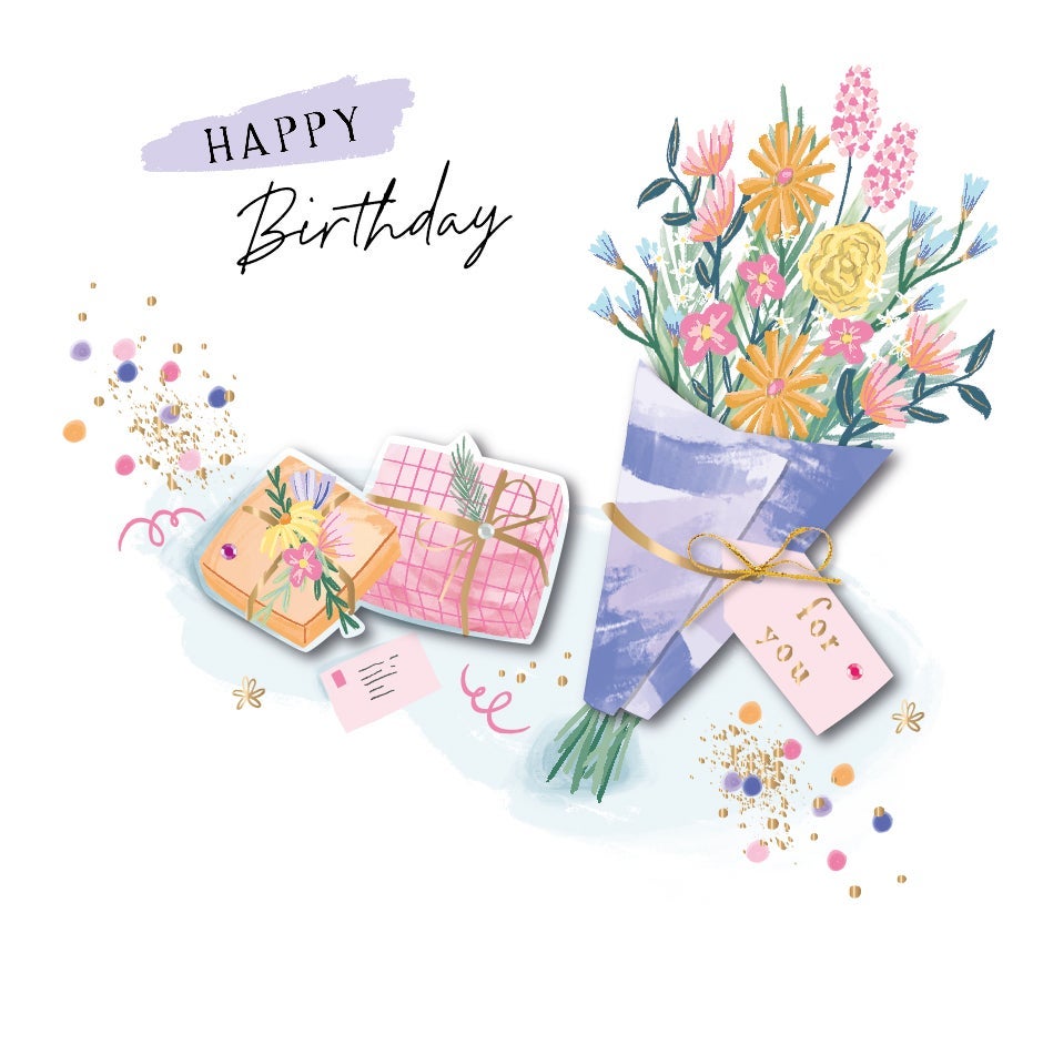 Kort Spot And Sage Birthday Flowers