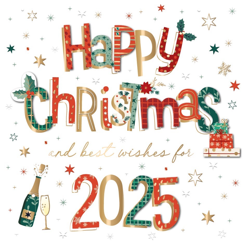 Julekort Happy Christmas 2025