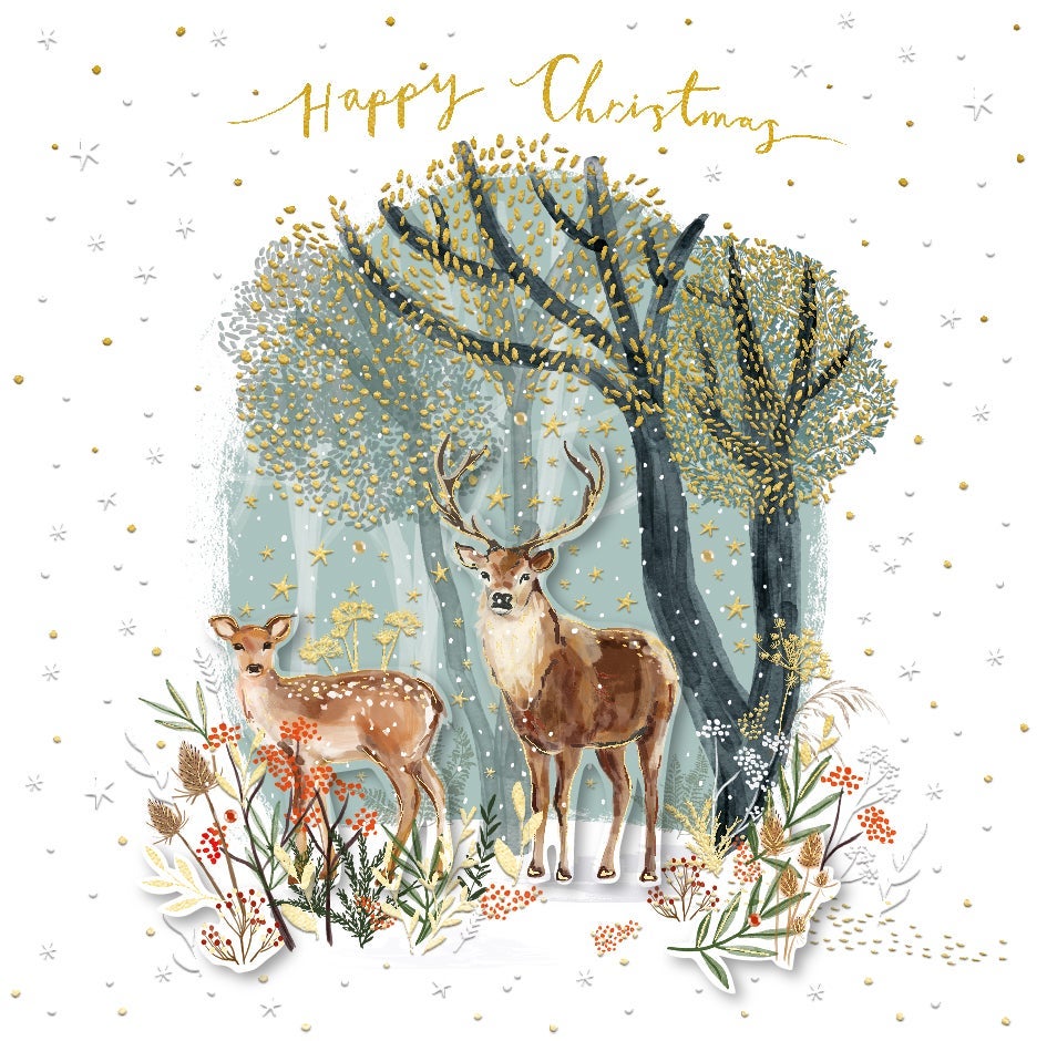 Julekort Woodland Deers