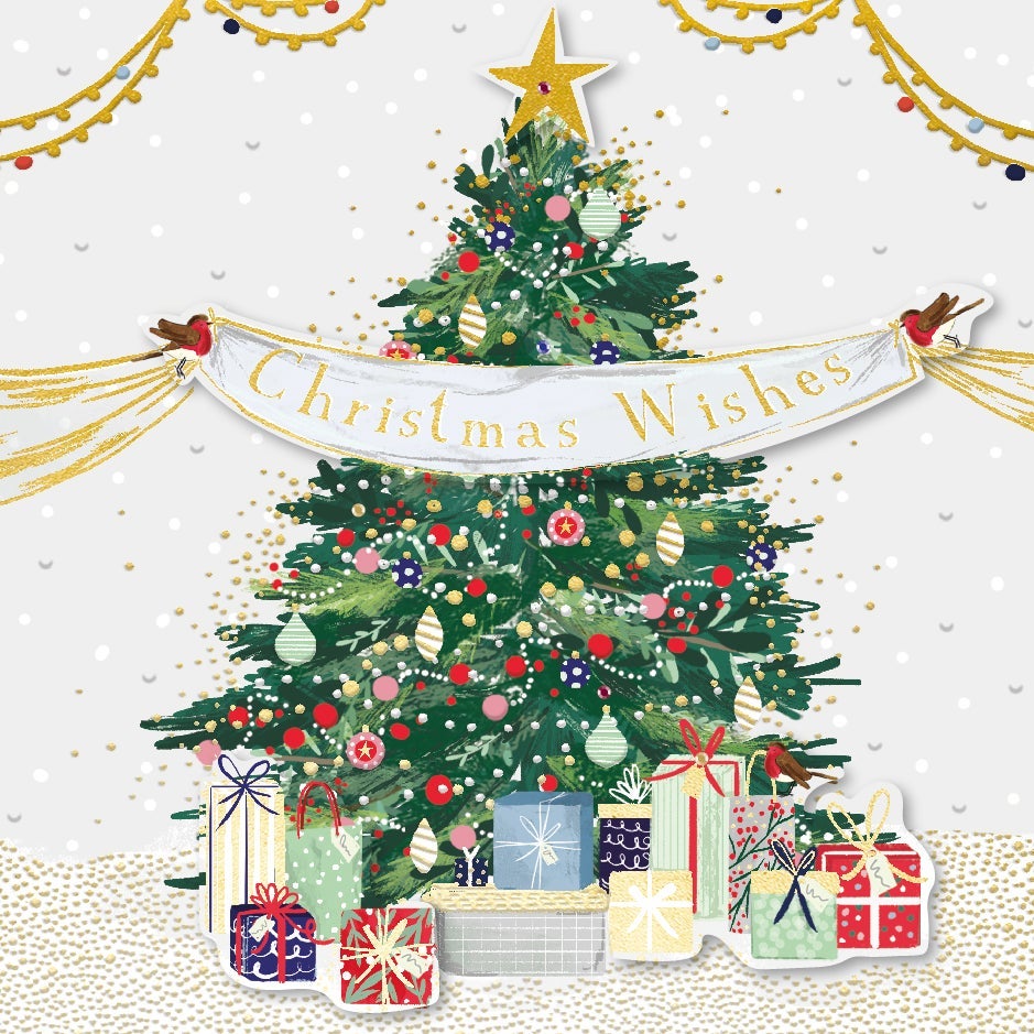 Julekort Juletre og Gaver