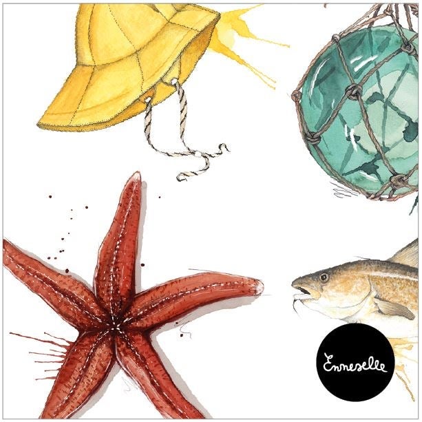 Servietter Emmeselle Kysten - 20x20x2,5cm