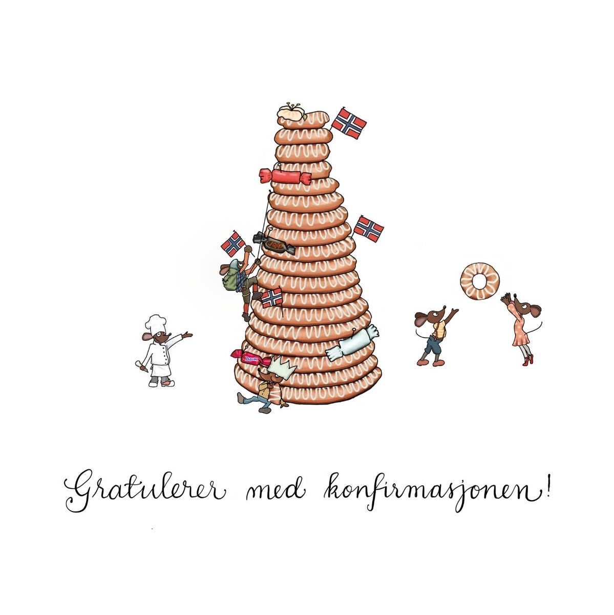 Kort konfirmasjon Kransekake Talén