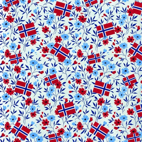 Serviett Blomst/Flagg Std