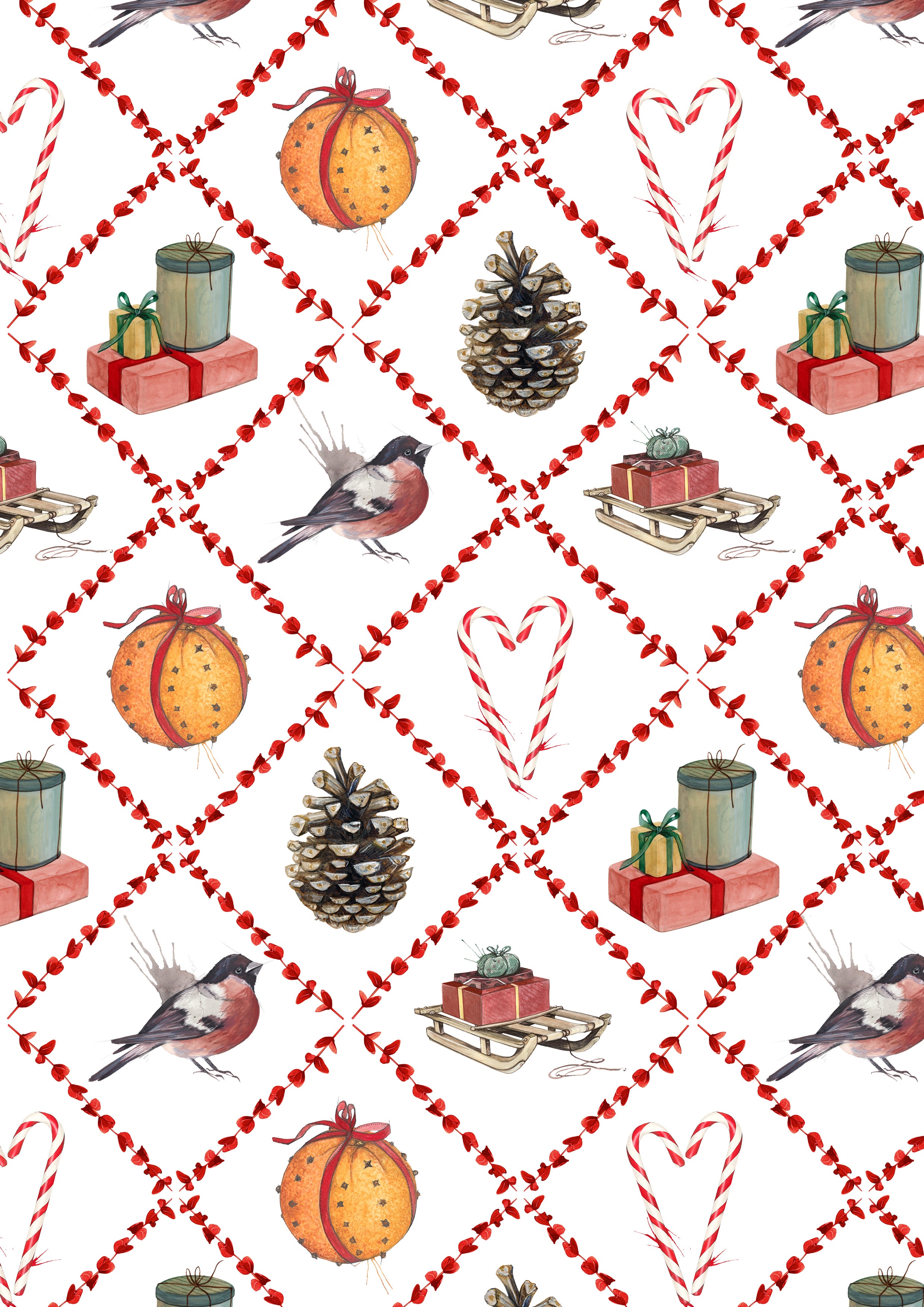 Gavepapir Jul Emmeselle 5m