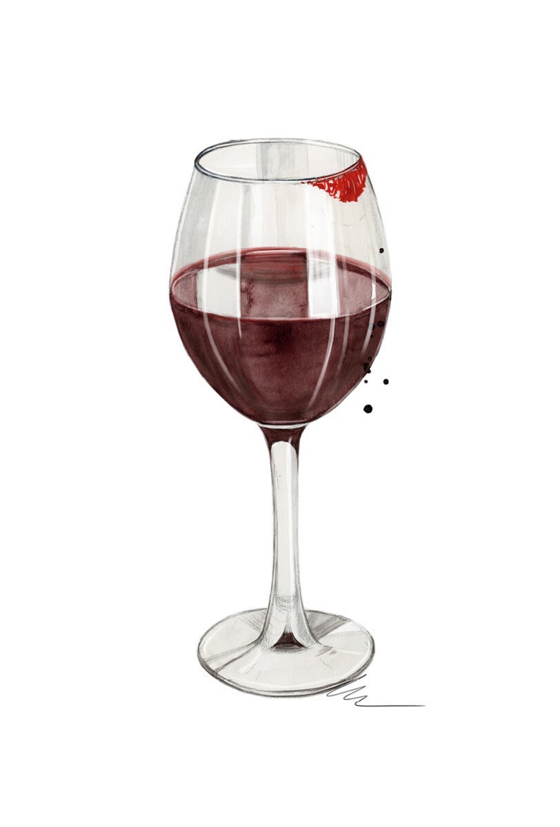 Kort gave vinglass Emmeselle