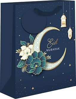 Gavepose Eid Mubarak Måne blå M
