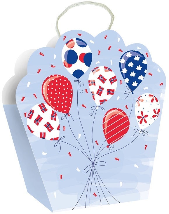 Gavepose Ballong rød/blå