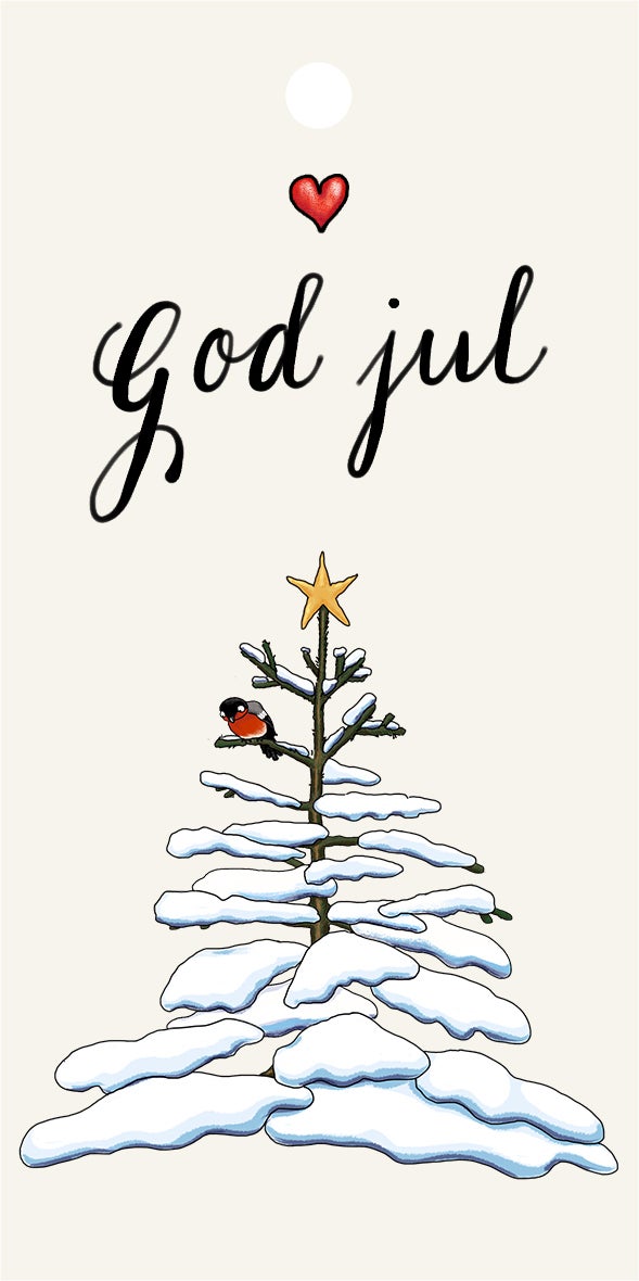 Merkelapp Jul Talén grevling/tre