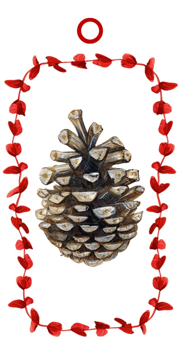 Merkelapp Jul Emmeselle fugl/kongle