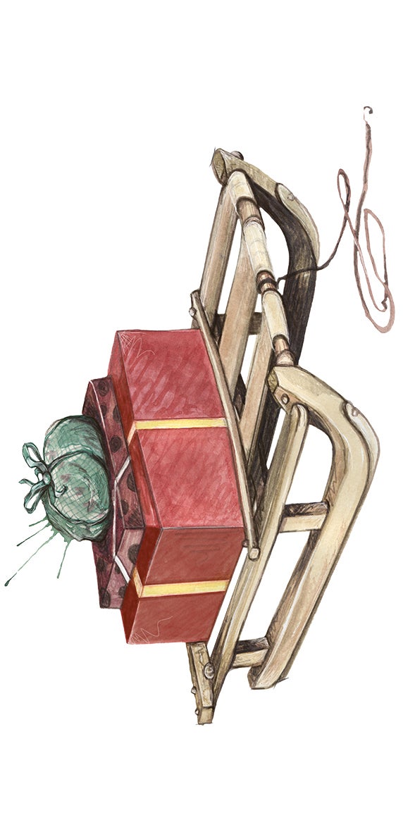 Merkelapp Jul Emmeselle hjerte/kjelke