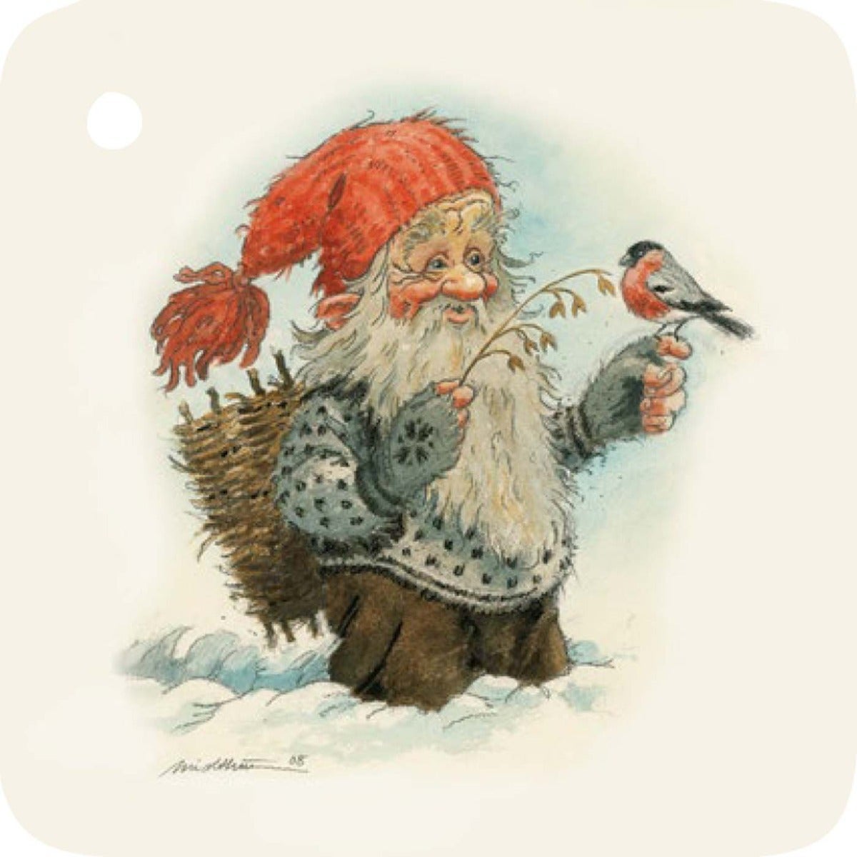 Gavemerkelapper Midthun m/tråd firkantet