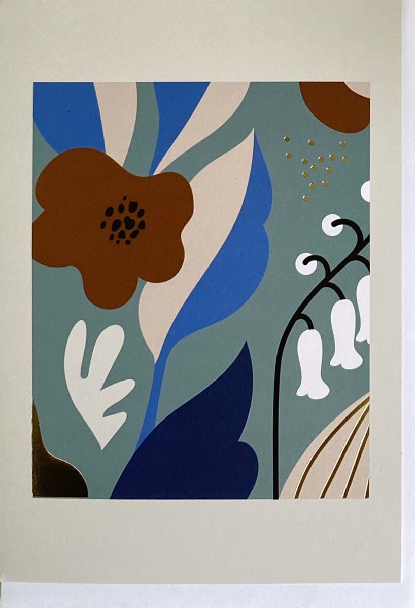 Kort Blomst rust på blå