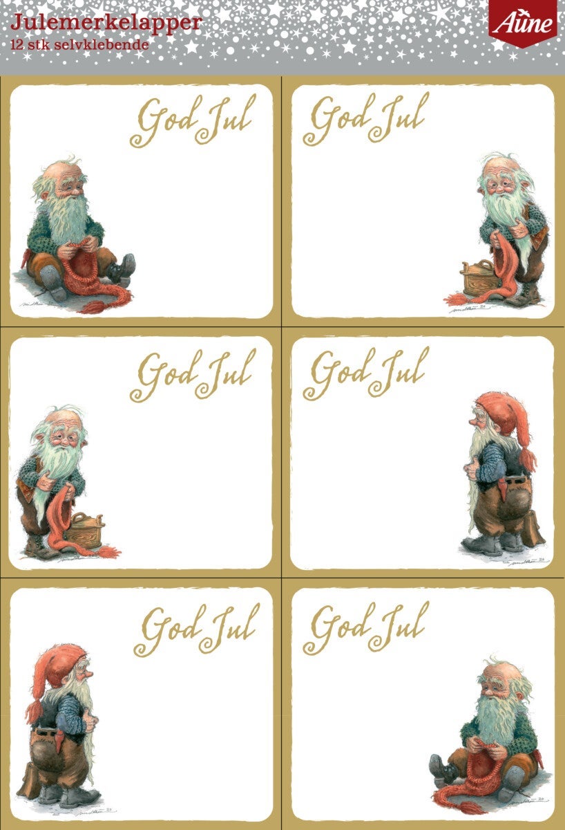 Julemerkelapper Midthun selvklebende gull