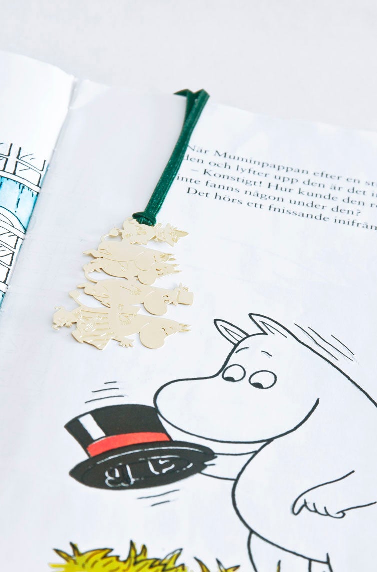 Bokmerke Mummifamilien 7,5 cm gull