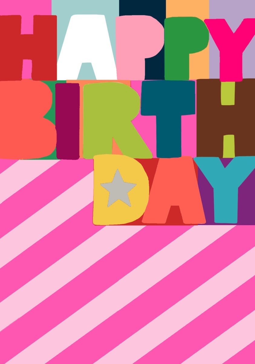 Kort Pink Birthday Chevrons