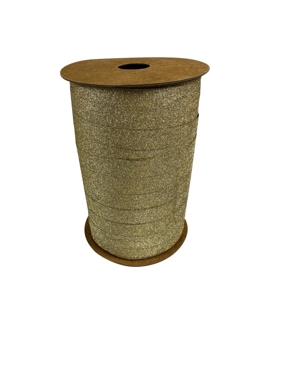 Gavebånd 100m x 10xm Gull Glitter