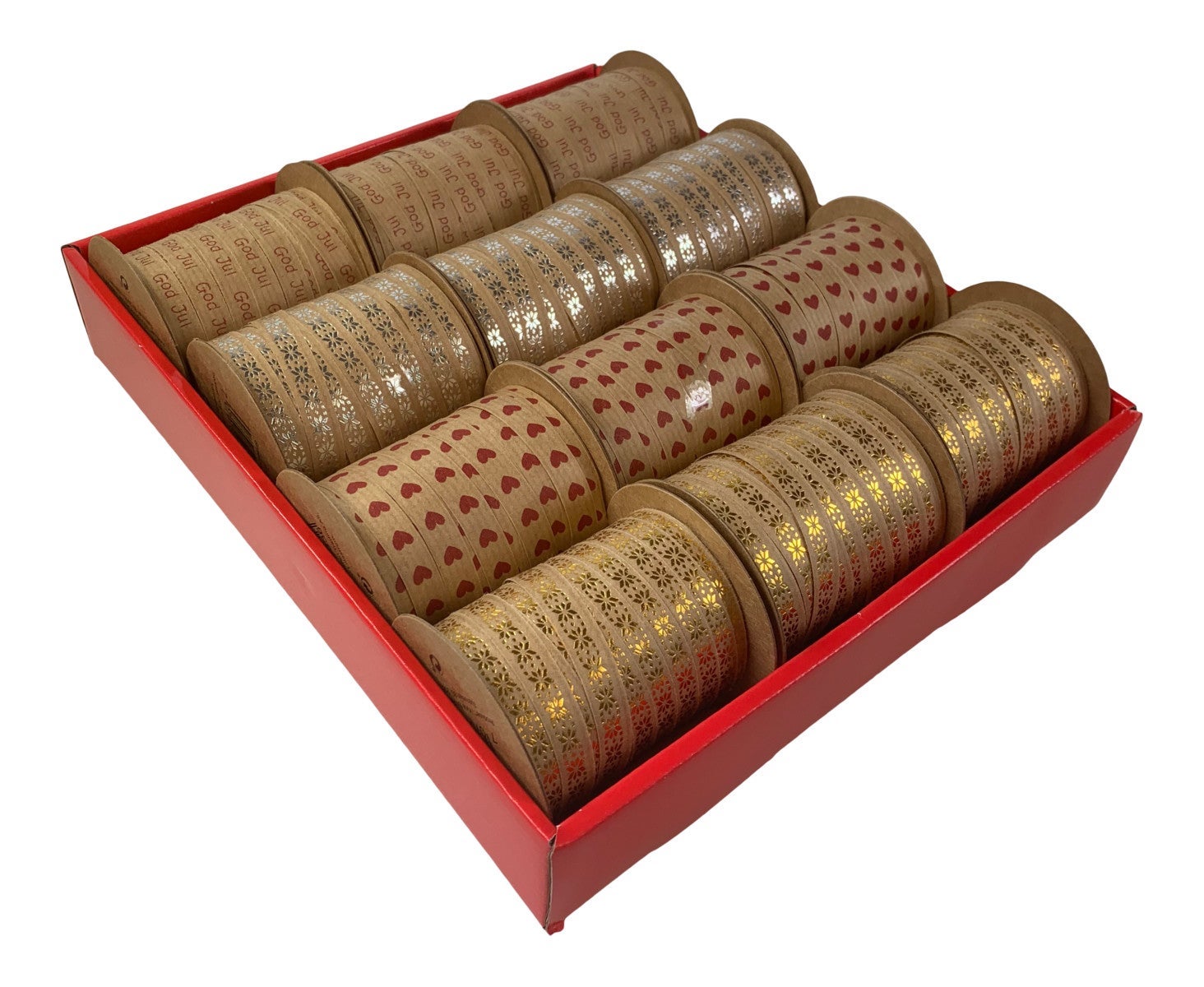 Gavebånd papir 20m x 10mm med trykk