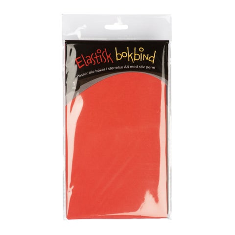Bokbind Elastisk A4 m/bokmerke Rød