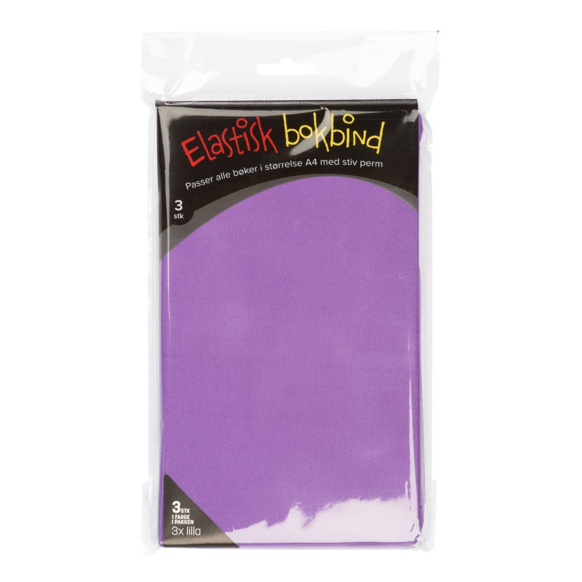 Bokbind Elastisk A4 3pk Ensfarget Lilla