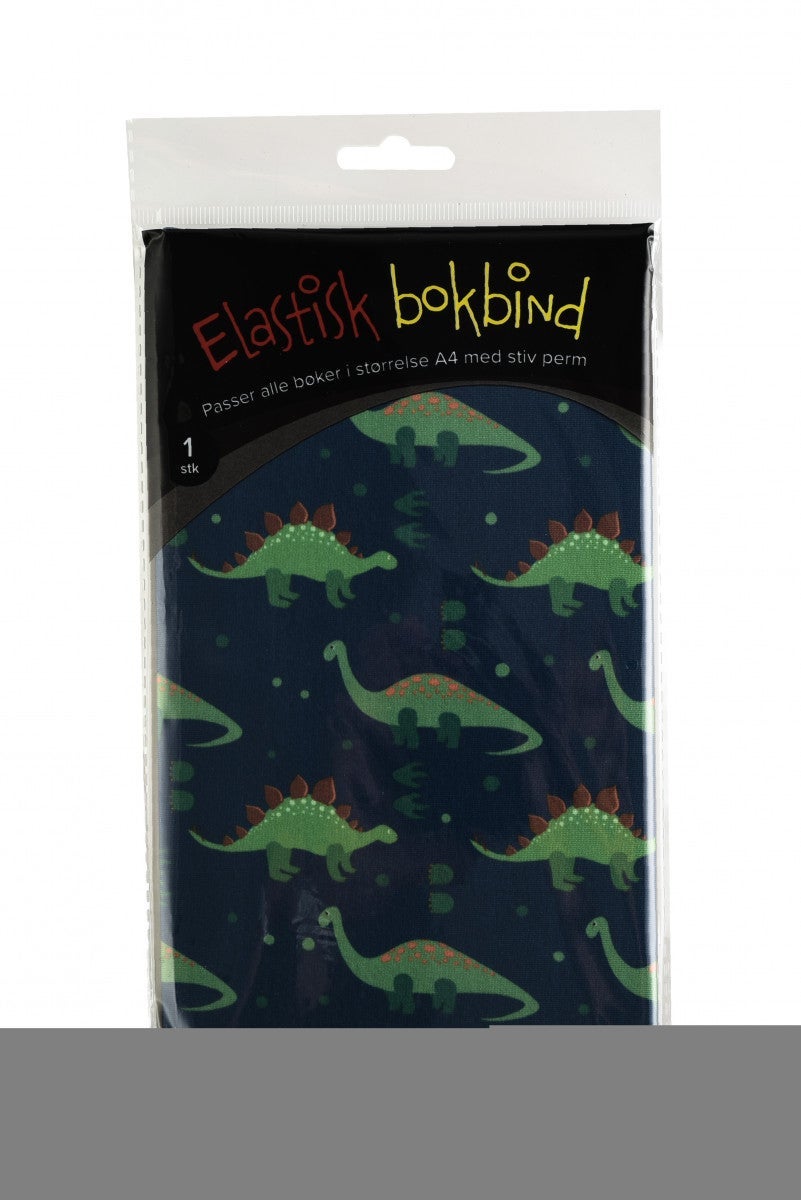 Bokbind Elastisk A4 m/bokmerke Dinosaur