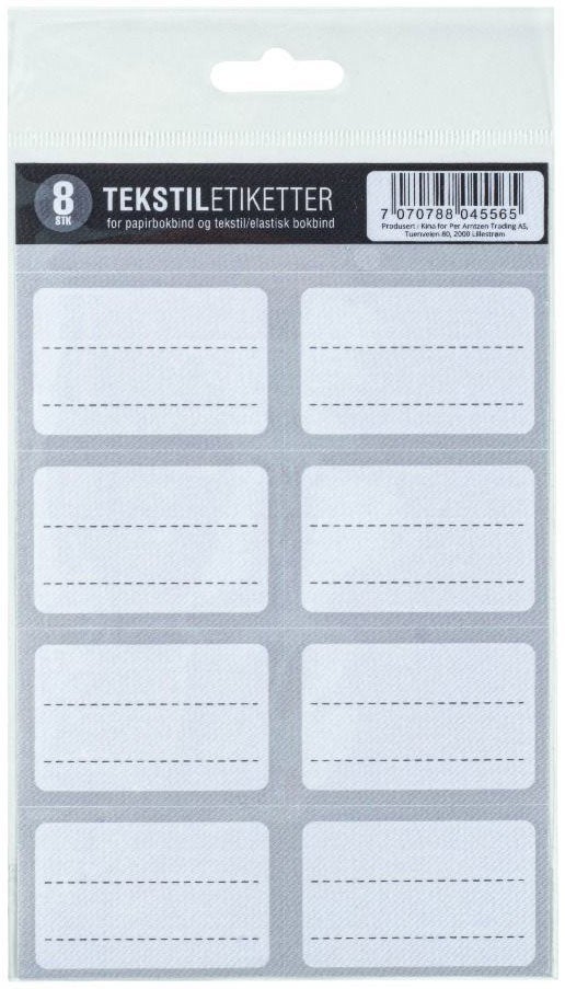 Tekstiletikett 8 pk Lys Grå
